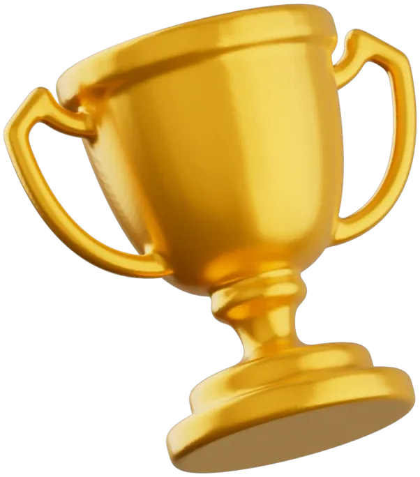 Troféu dourado, ilustração do saque concluído sem erro